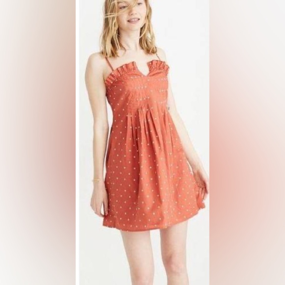 EUC Madewell Pintuck Mini Dress with Polka Dots